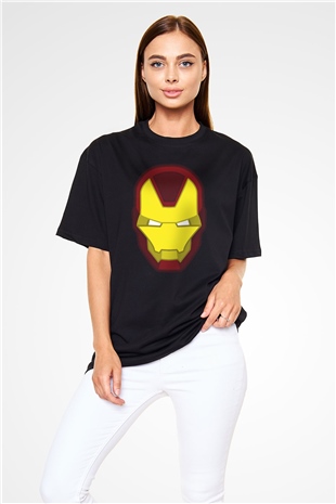 Iron Man Siyah Unisex Oversize Tişört T-Shirt