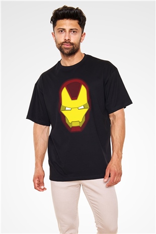 Iron Man Siyah Unisex Oversize Tişört T-Shirt
