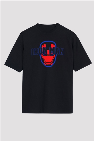 Iron Man Siyah Unisex Oversize Tişört T-Shirt
