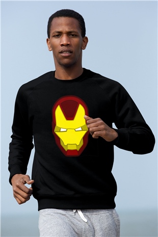 Iron Man Siyah Unisex Sweatshirt