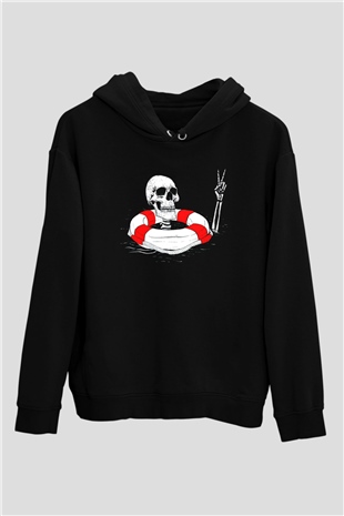 İskeletSiyah  Unisex Hoodie