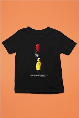 It Baskılı Siyah Unisex Çocuk Tişört