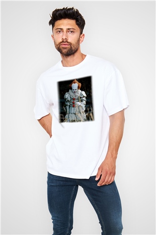 It Beyaz Unisex Oversize Tişört T-Shirt