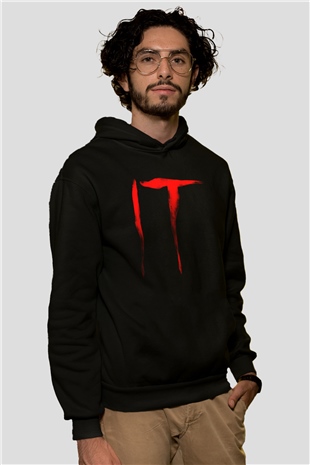 It Siyah Unisex Hoodie