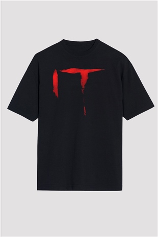 It Siyah Oversize Tişört Oversize T-shirt