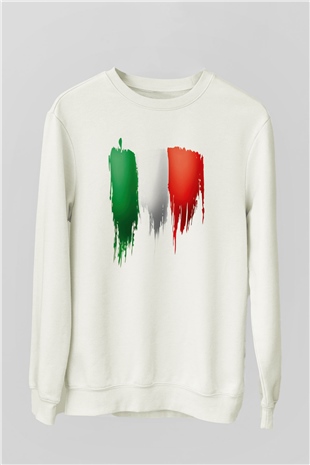 İtalya Beyaz Unisex Sweatshirt