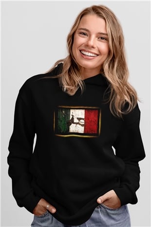 İtalya Siyah Unisex Hoodie