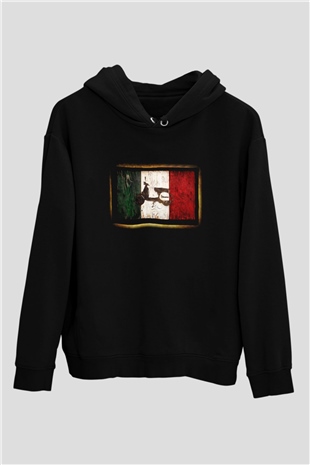 İtalya Siyah Unisex Hoodie