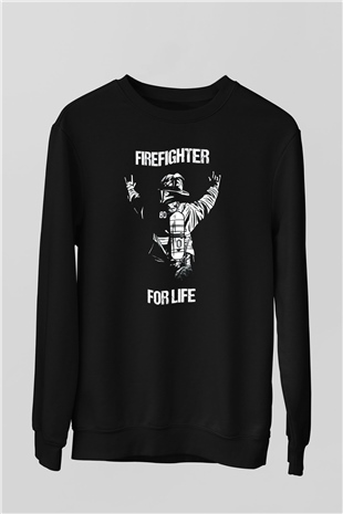 İtfaiyeci Siyah Unisex Sweatshirt