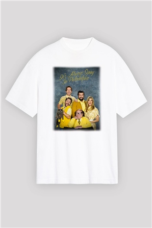 Its Always Sunny in Philadelphia Beyaz Unisex Oversize Tişört T-Shirt