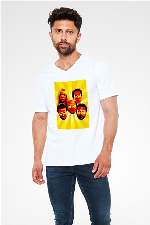 Its Always Sunny in Philadelphia Beyaz Unisex V Yaka Tişört