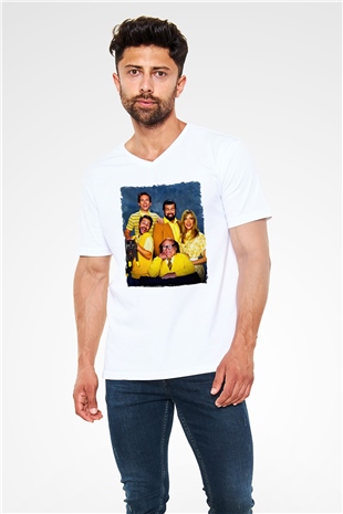 Its Always Sunny in Philadelphia Beyaz Unisex V Yaka Tişört