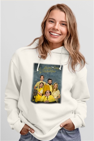 Its Always Sunny in Philadelphia Beyaz Unisex Kapşonlu Sweatshirt