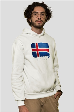 İzlanda Beyaz Unisex Hoodie