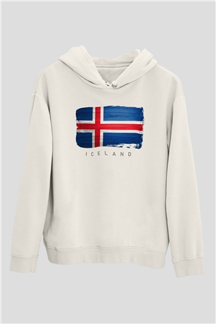 İzlanda Beyaz Unisex Hoodie