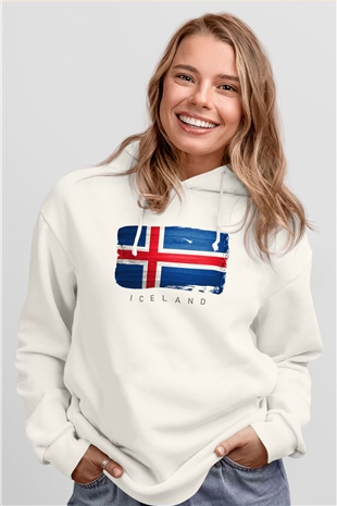 İzlanda Beyaz Unisex Hoodie