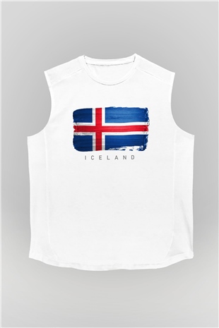İzlanda Beyaz Unisex Kolsuz Tişört