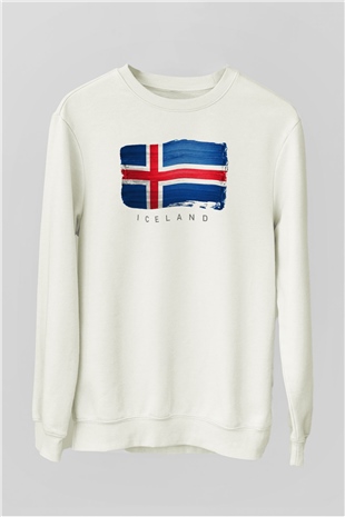 İzlanda Beyaz Unisex Sweatshirt