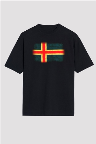 İzlanda Siyah Unisex Oversize Tişört T-Shirt