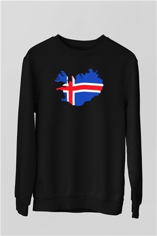 İzlanda Siyah Unisex Sweatshirt