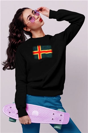 İzlanda Siyah Unisex Sweatshirt