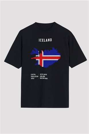 İzlanda Siyah Oversize Tişört Oversize T-shirt - TişörtFabrikası