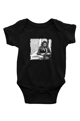 J. Cole Baskılı Unisex Siyah Bebek Body - Zıbın