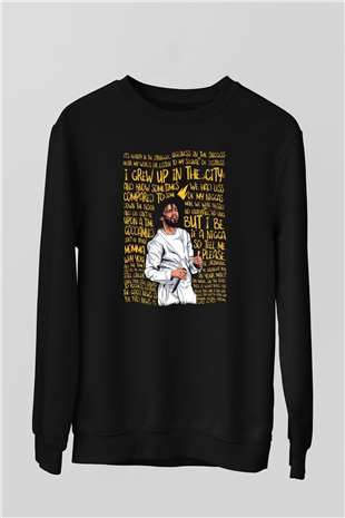 J. Cole Siyah Unisex Sweatshirt