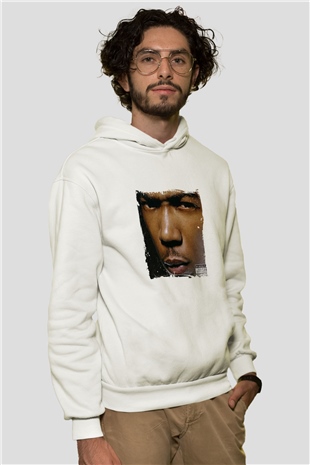 Ja Rule Baskılı Unisex Beyaz Kapüşonlu Sweatshirt
