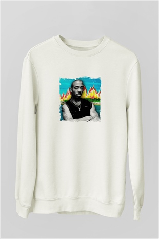 Ja Rule Baskılı Unisex Beyaz Sweatshirt