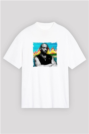 Ja Rule Baskılı Oversize Beyaz Tişört