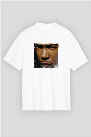 Ja Rule Baskılı Oversize Beyaz Tişört