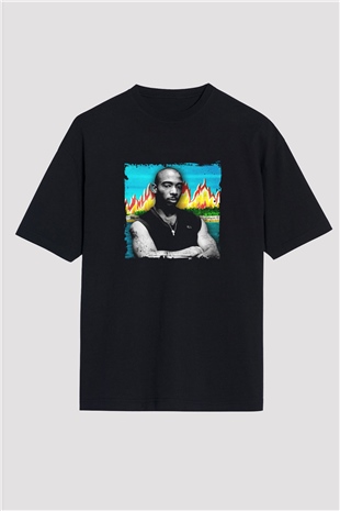 Ja Rule Baskılı Unisex Oversize Siyah Tişört