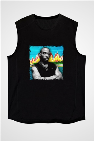 Ja Rule Baskılı Unisex Siyah Kolsuz Tişört
