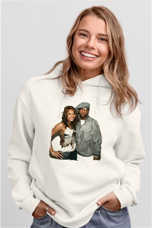 Ja Rule Beyaz Unisex Kapüşonlu Sweatshirt