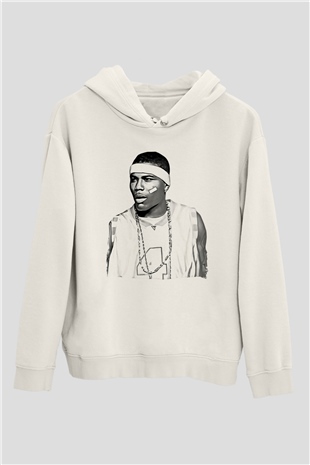 Ja Rule Beyaz Unisex Kapüşonlu Sweatshirt