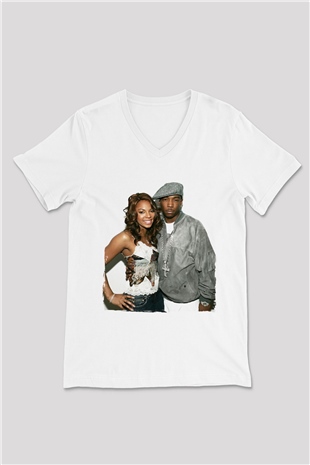 Ja Rule Beyaz Unisex V Yaka Tişört