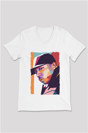 Ja Rule Beyaz Unisex V Yaka Tişört
