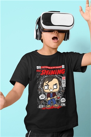 Jack Torrance Baskılı Unisex Siyah Çocuk Tişört