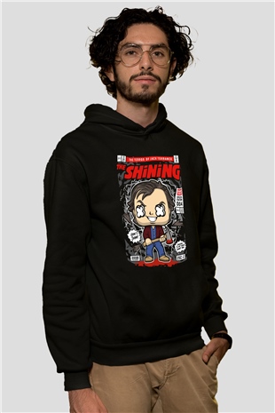 Jack Torrance Baskılı Unisex Siyah Hoodie