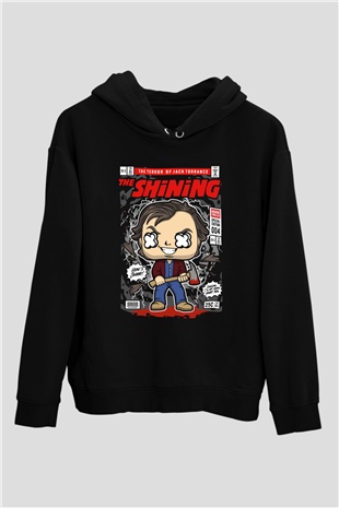Jack Torrance Baskılı Unisex Siyah Hoodie