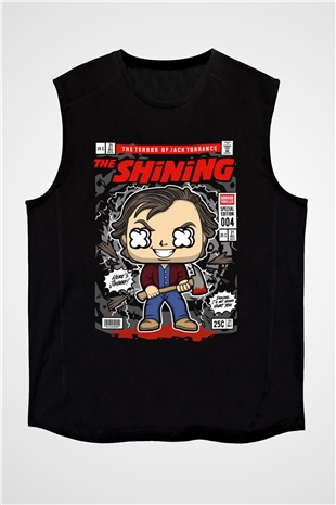 Jack Torrance Baskılı Unisex Siyah Kolsuz Tişört
