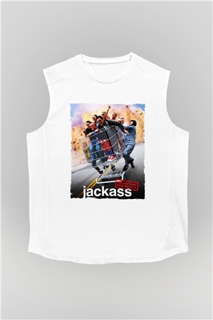 Jackass Beyaz Unisex Kolsuz Tişört