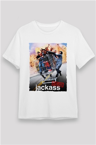 Jackass Beyaz Unisex Tişört T-Shirt