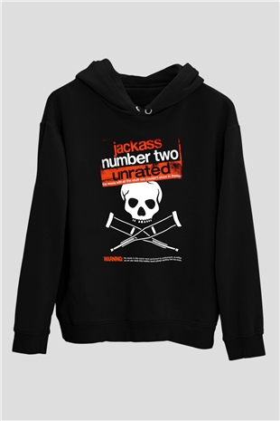 Jackass Siyah Unisex Hoodie