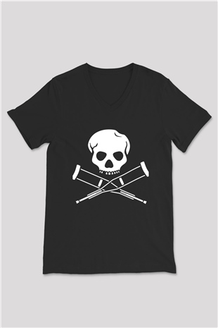 Jackass Siyah Unisex V Yaka Tişört T-Shirt