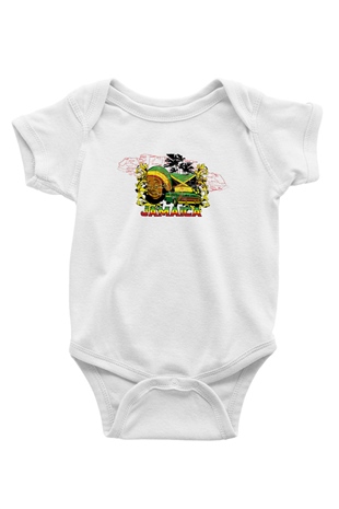 Jamaika Baskılı Beyaz Unisex Bebek Body - Zıbın