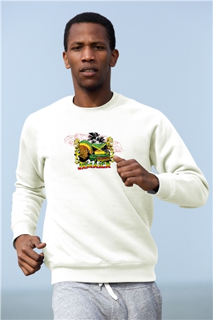 Jamaika Beyaz Unisex Sweatshirt