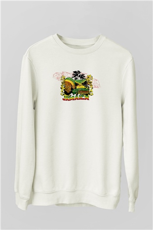 Jamaika Beyaz Unisex Sweatshirt