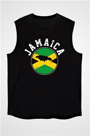 Jamaika Siyah Unisex Kolsuz Tişört
